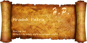 Hradek Petra névjegykártya